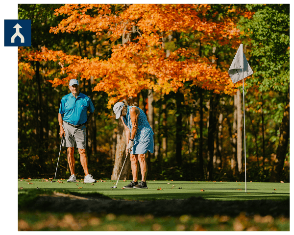 Retreat participants golfing
