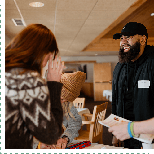 retreat participants smiling